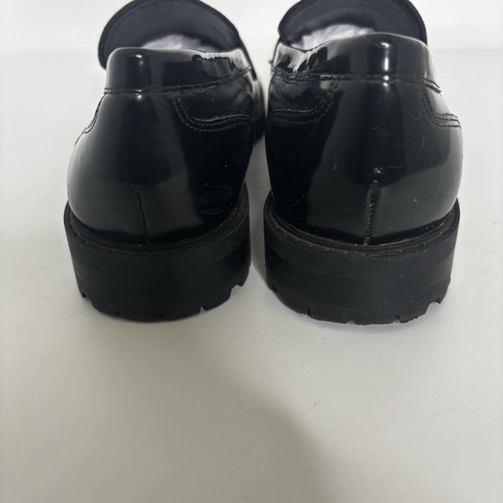 Nine West Maibel Black Patent Slip on Penny Loafer Lug Sol 7.5M Classic Academia - Picture 9 of 16